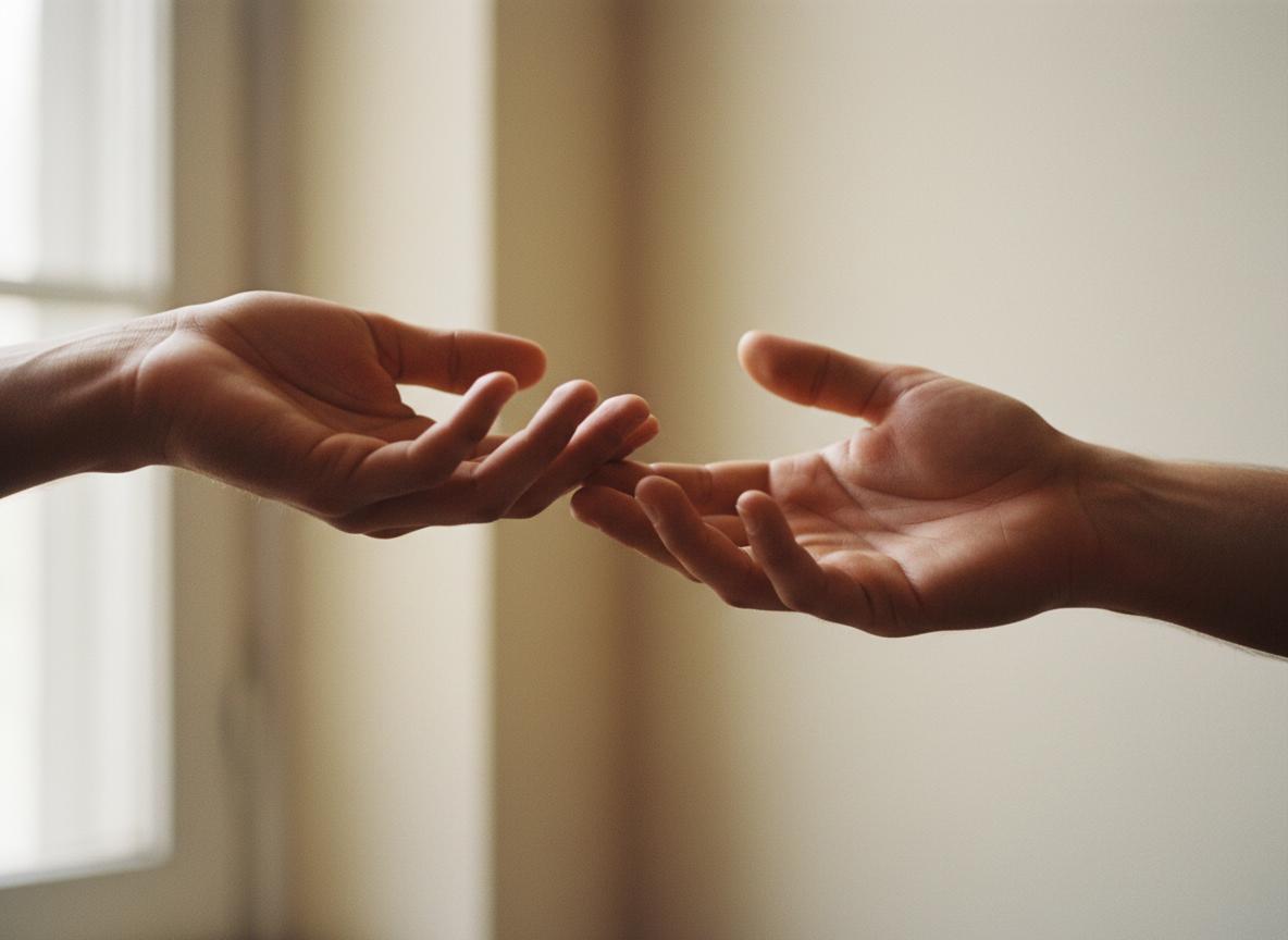 Hands reaching in support