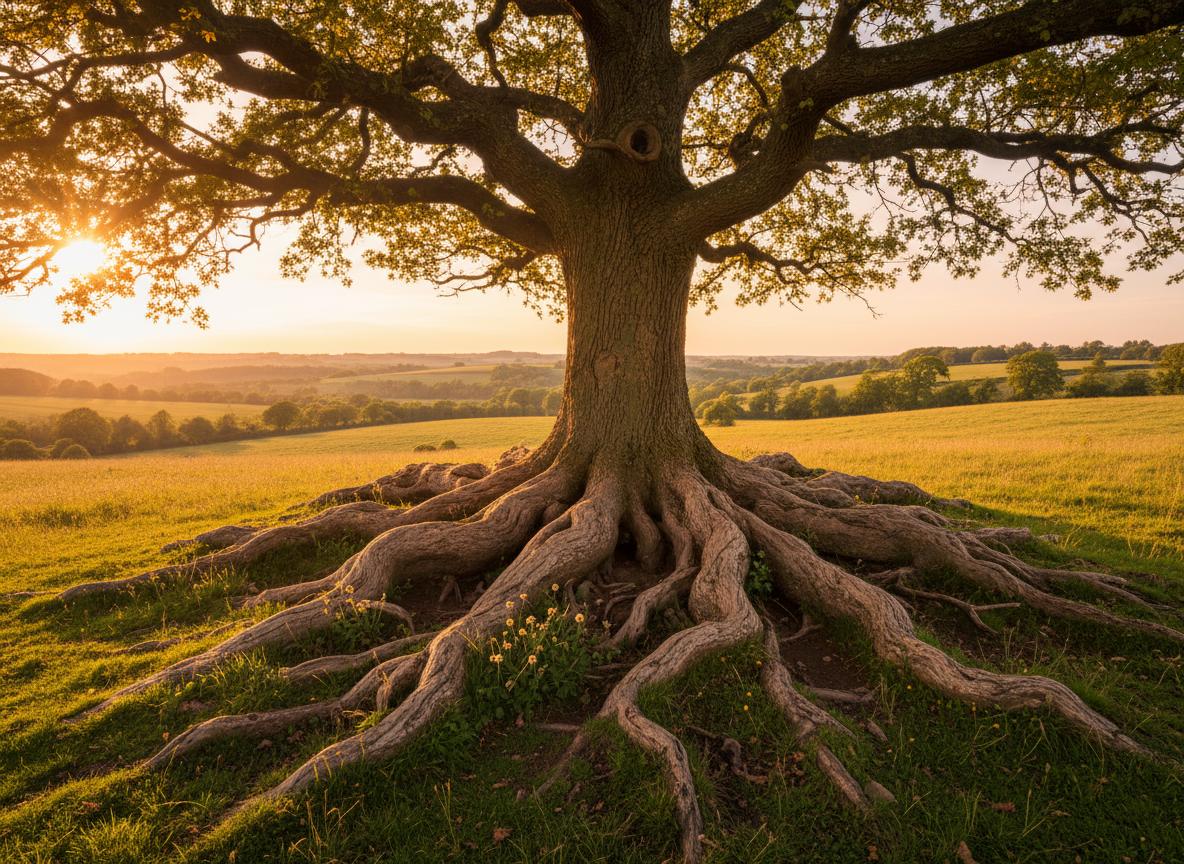 Ancient oak tree symbolizing our foundation